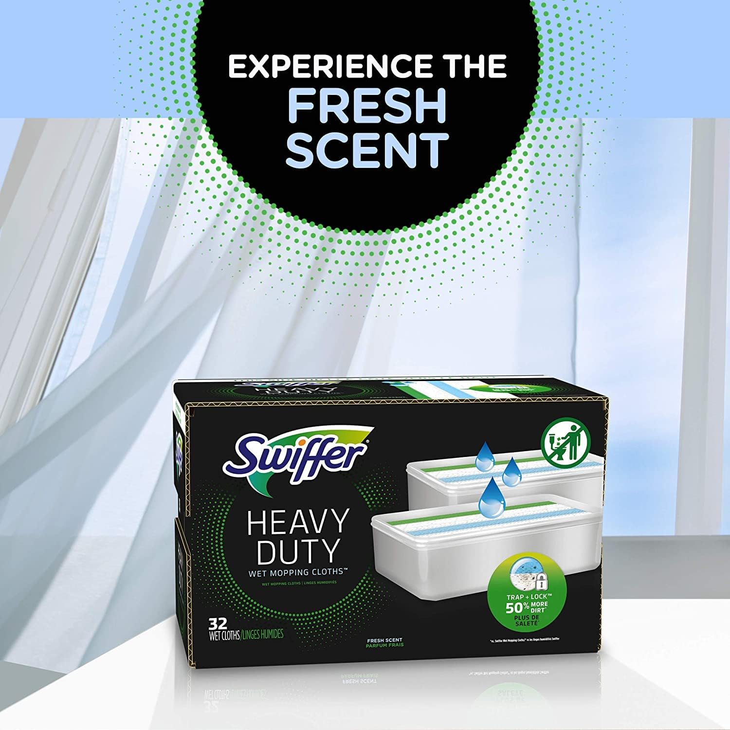 Sweep + Mop | Wet Pad Replacement | Floor Cleaner | Cleaning Cloth | Heavy Duty | Fresh | 20ct