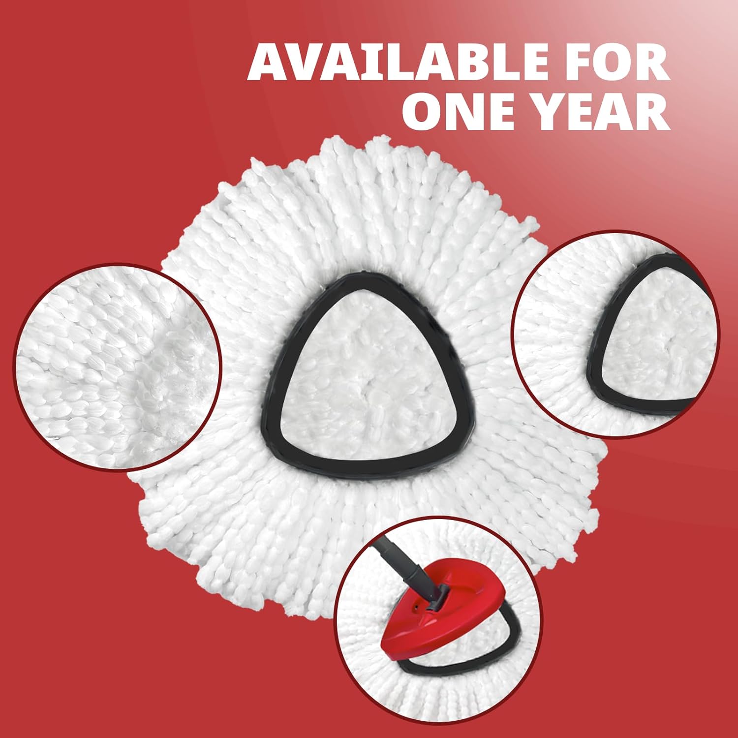 Replacement Mop Heads | 3-Piece Spin Mop Replacement Heads Easywring 1 Canister System | Easy to Clean | Microfiber | Machine Washable