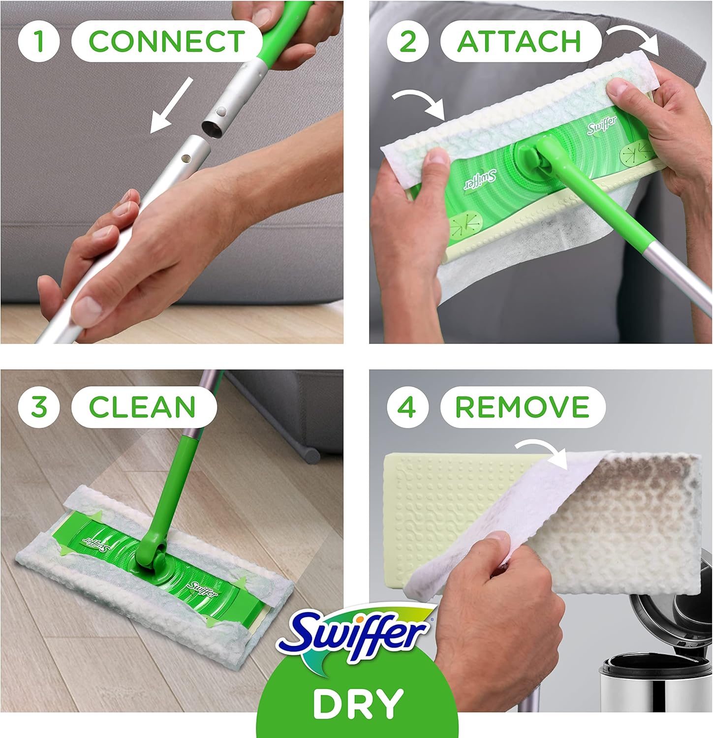Sweeper Dry Sweeping Pads | Multi-Surface Replacement for Dusting Floor Mop with Febreze Lavender | Pack of 32