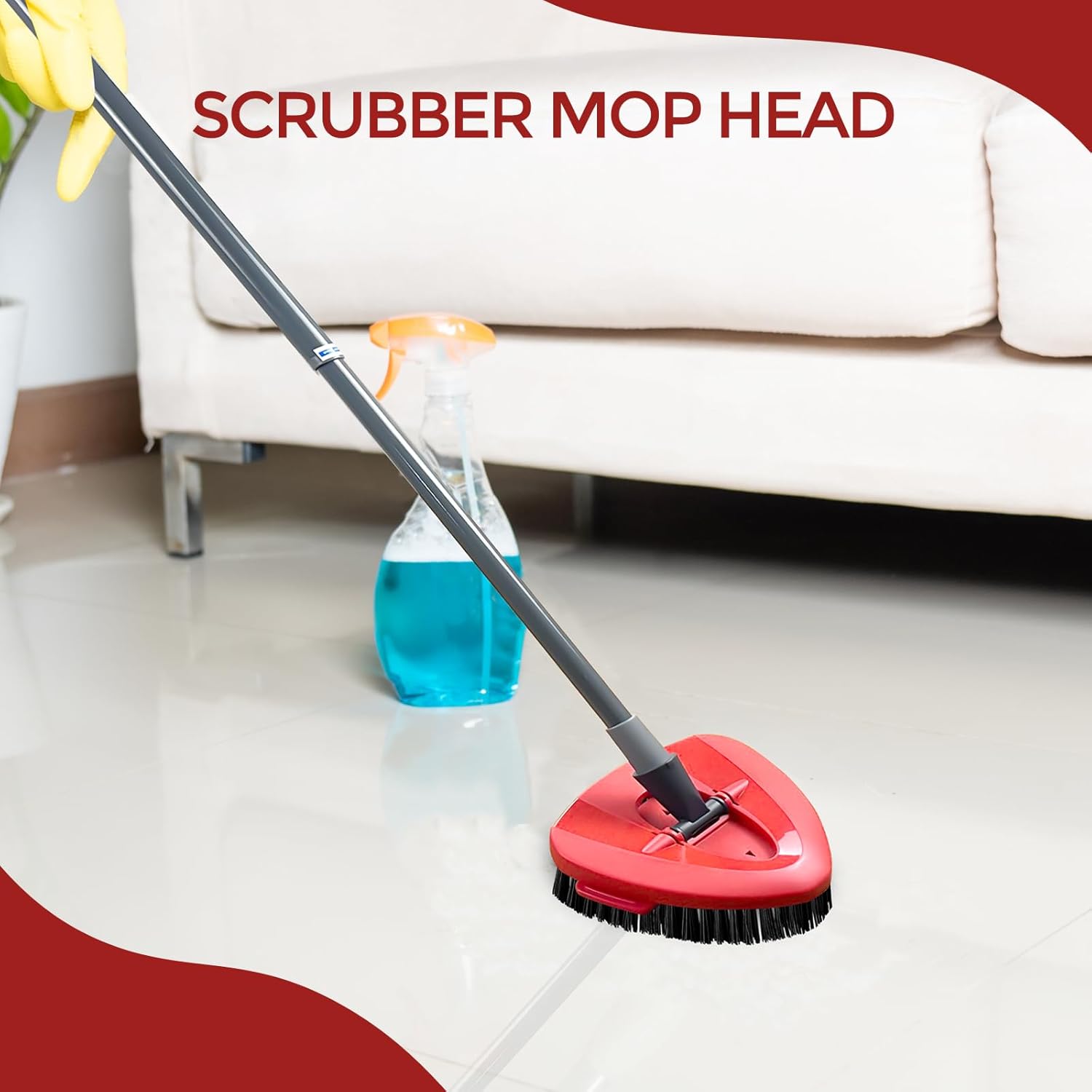 Scrub Brush | 2 Piece Spin Mop Scrub Brush Head for O Cedar EasyWring 1 Canister System | Hard Bristle Cleaning Brush for Bathrooms | Kitchens | Tubs and Tiles