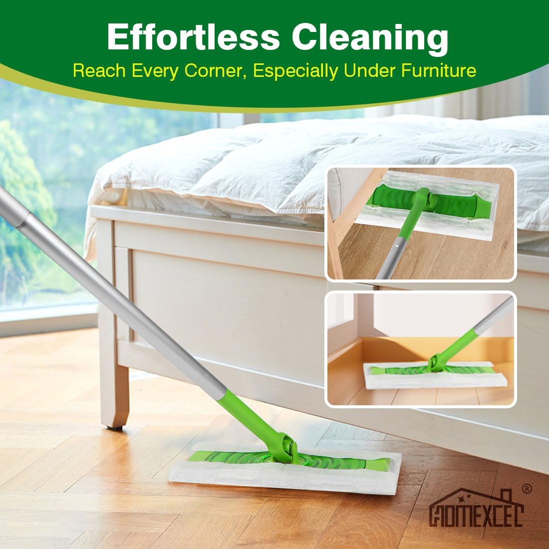Dry Sweeper Cloth Pads Compatible Sweeper - Disposable Dusting Duster Refill Mop Pad for Floor Mopping and Cleaning | Pack of 64
