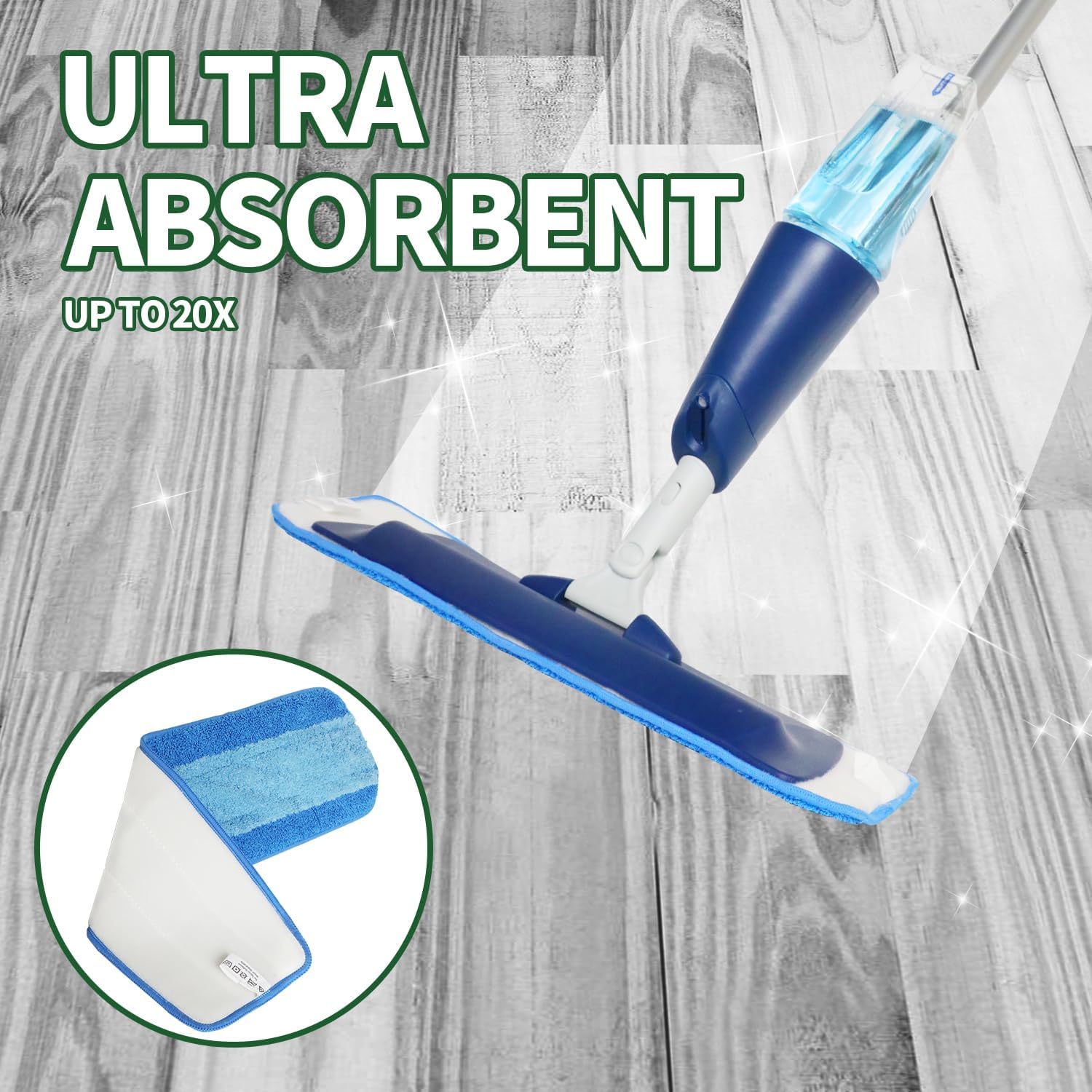 3-Piece Microfiber Cleaning Pad for Bona Mop | Reusable Microfiber Mop Pad for 45.72 cm Mop | Replacement Cleaning Mop Pad for Hardwood Floors | Machine Washable