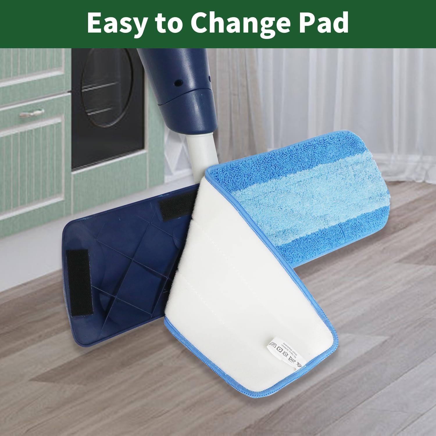 3-Piece Microfiber Cleaning Pad for Bona Mop | Reusable Microfiber Mop Pad for 45.72 cm Mop | Replacement Cleaning Mop Pad for Hardwood Floors | Machine Washable