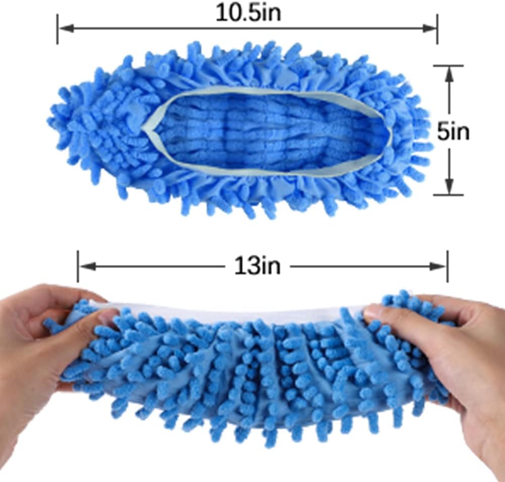 5 Pairs (10 Pcs) Washable Microfiber Mop Slippers Floor Socks