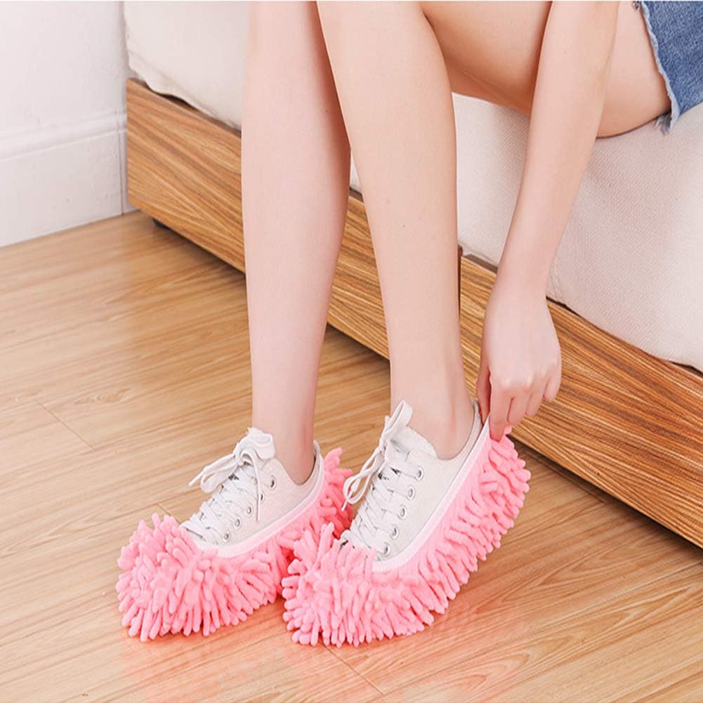 5 Pairs (10 Pcs) Washable Microfiber Mop Slippers Floor Socks