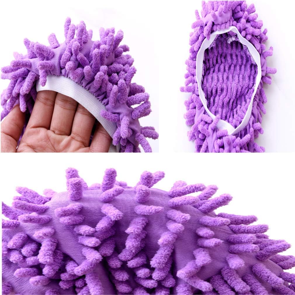 5 Pairs (10 Pcs) Washable Microfiber Mop Slippers Floor Socks
