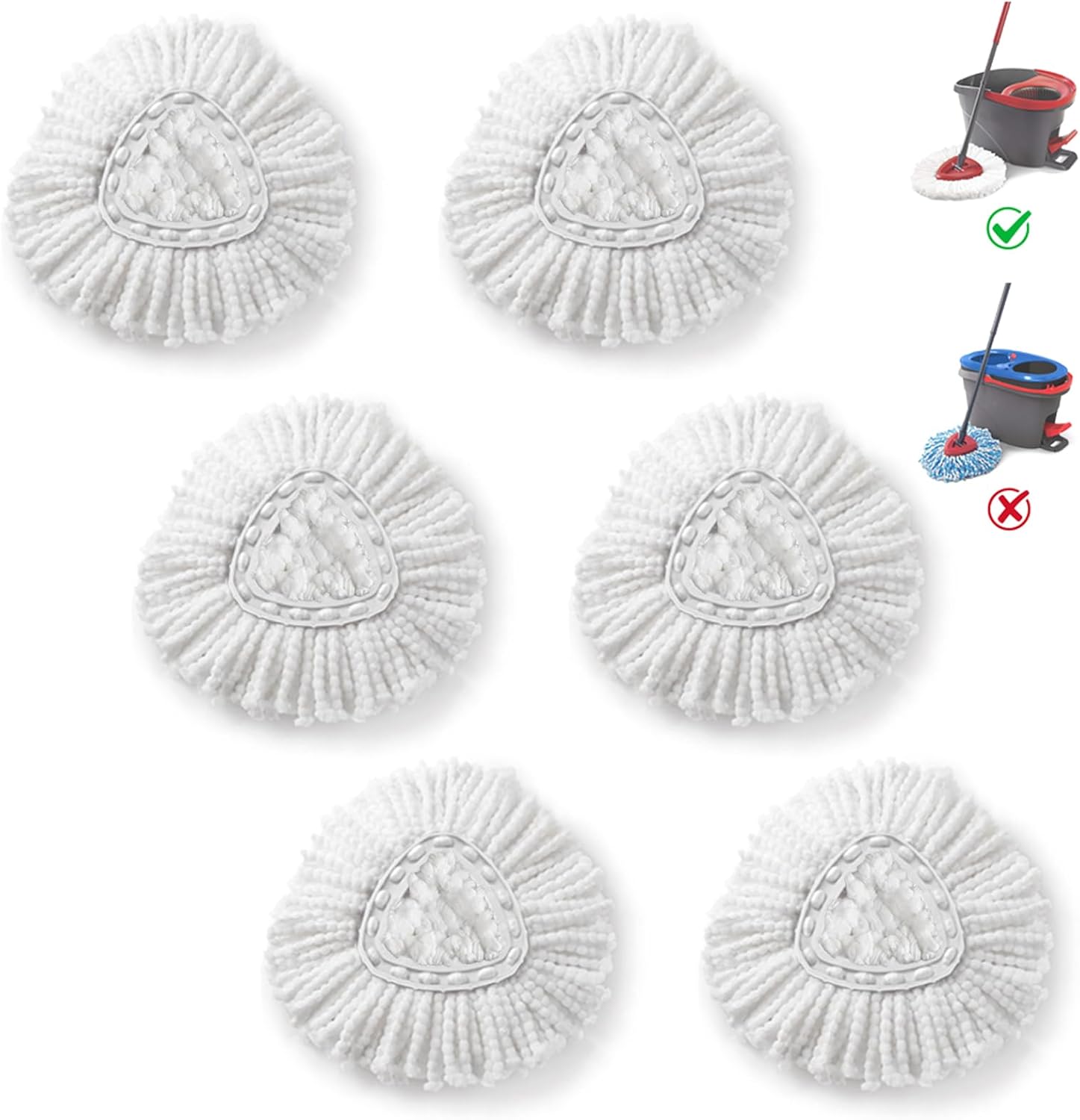 BonusLife Replacement for O-Ceda EasyWrin Spin Mop Head 1 Canister System | 6 Replacements