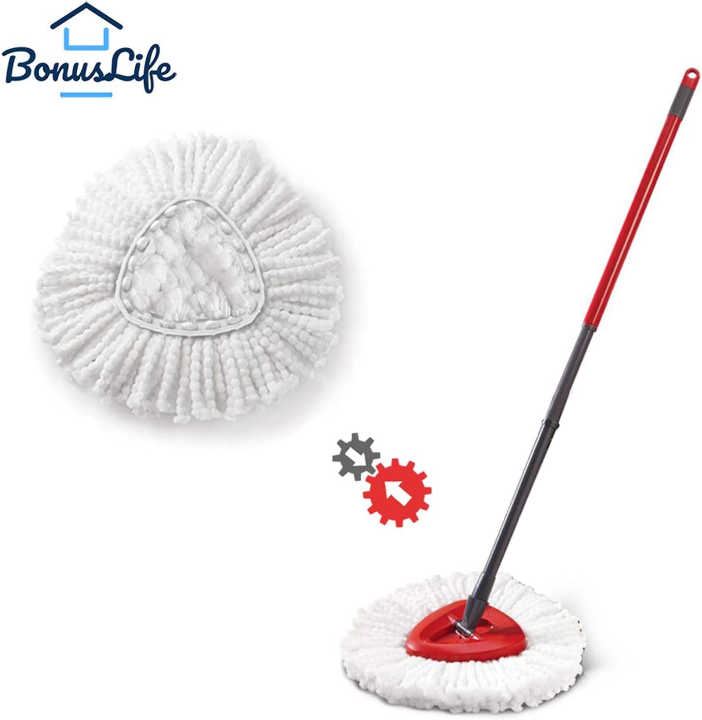 BonusLife Replacement for O-Ceda EasyWrin Spin Mop Head 1 Canister System | 6 Replacements