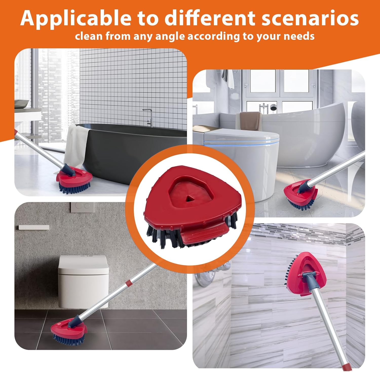 2-Piece Upgraded Spin Mop Replacement Frosted Mop Brush Compatible with O Cedar 2 Tank RinseClean | Great for Kitchen | Deck | Bathroom and Shower Floor Scrubbers