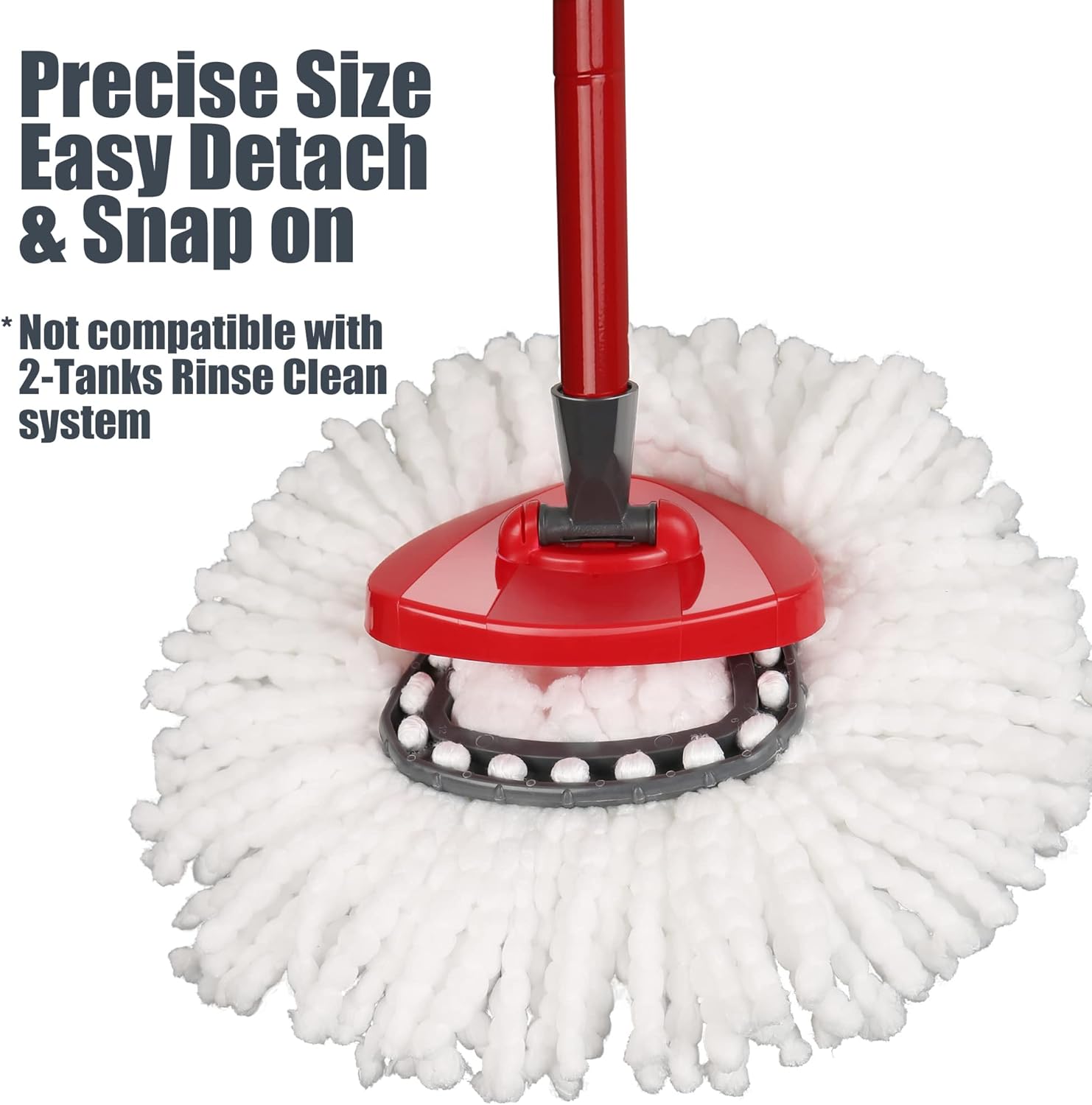 6-piece Replacement Mop Head Compatible with Ocedar EasyWring Replacement Spin Mop for Ocedar 100% microfiber | deep cleaning | machine washable | easy to replace.