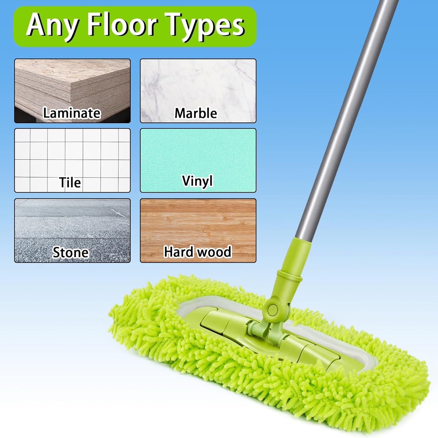 Unoutur Reusable Dry Sweeping Cloth Microfiber Wet Mop Pad Compatible Sweeper Mop Replacement Sweeping Mop Pad for Hardwood Surface Floor Cleaning (Pack of 4)