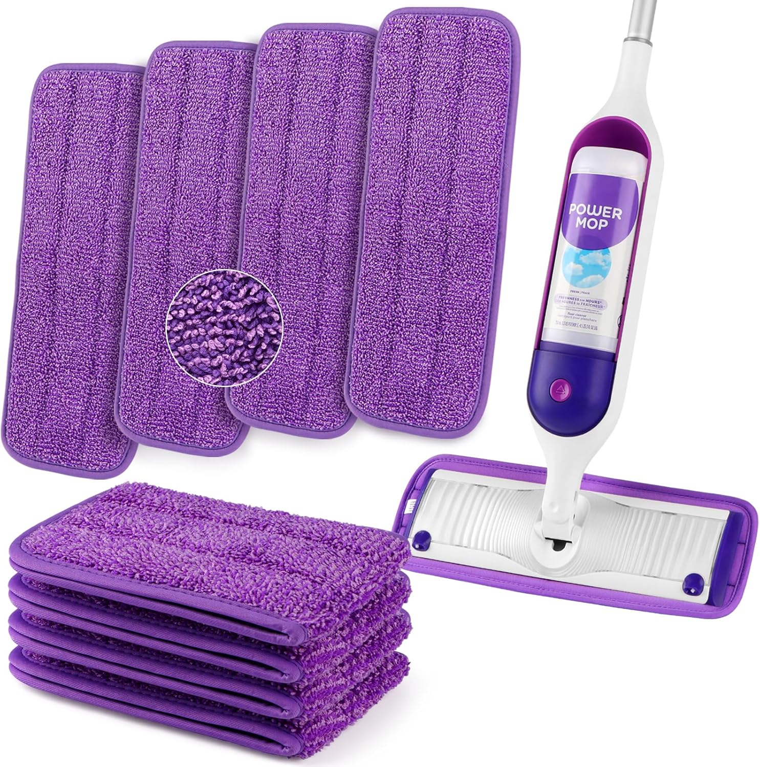 8 Pack Washable Microfiber Spray Mop Pads