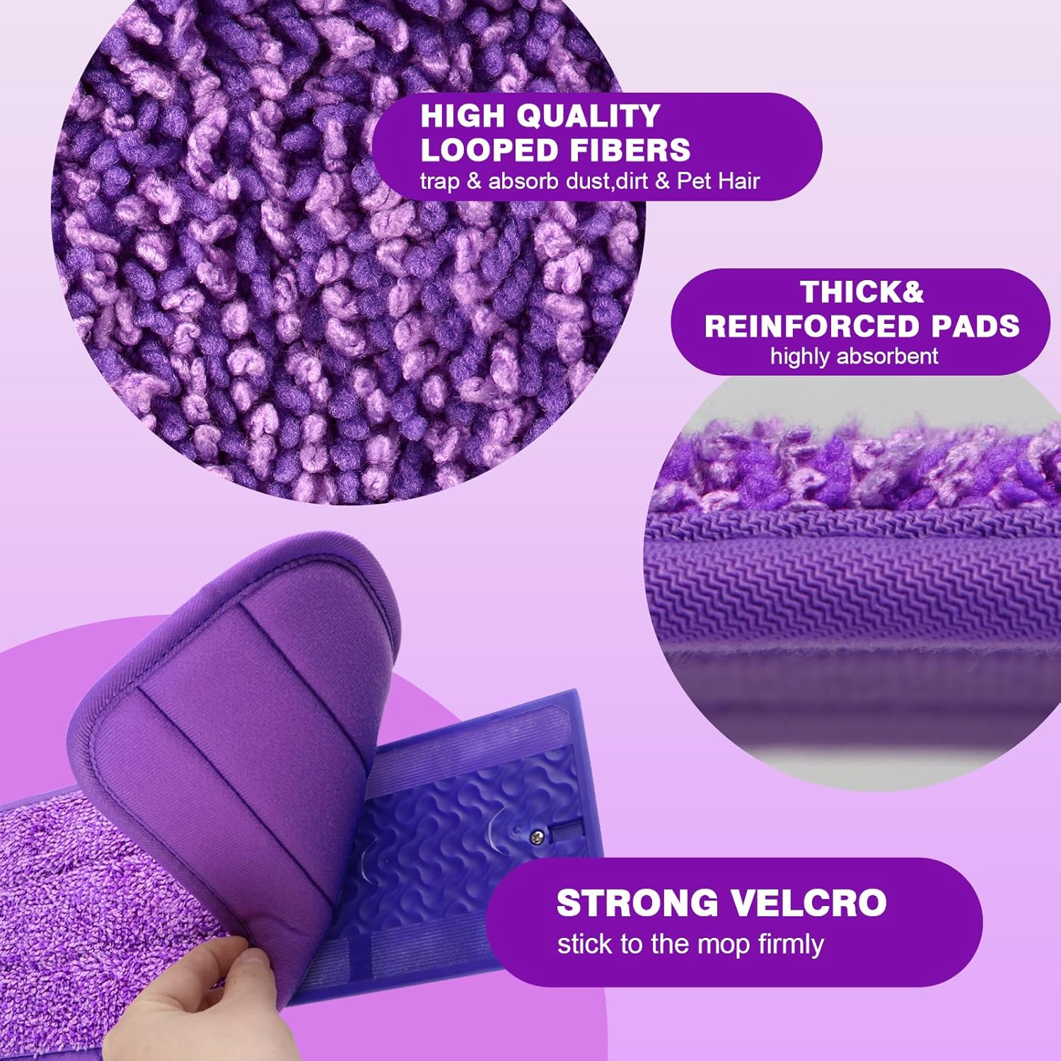 8 Pack Washable Microfiber Spray Mop Pads