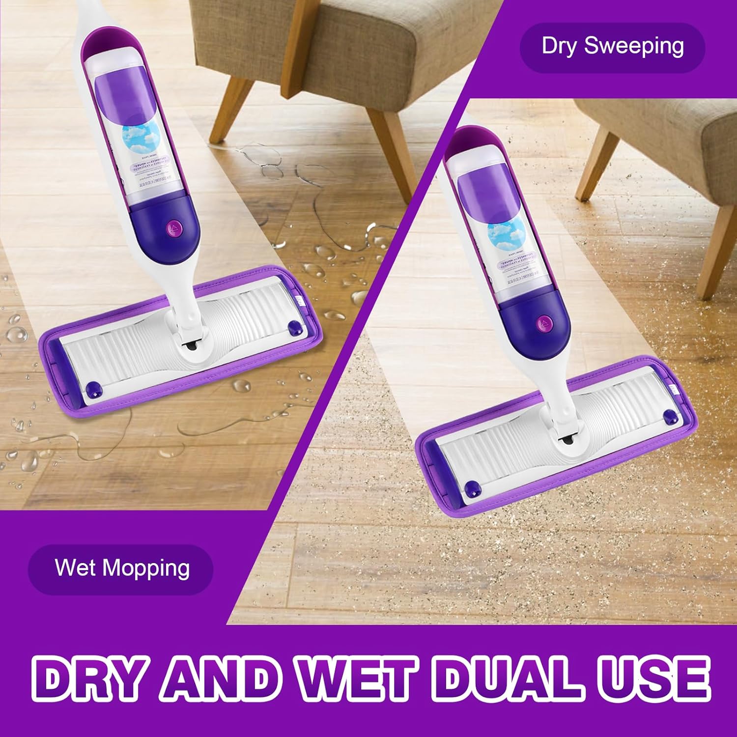 8 Pack Washable Microfiber Spray Mop Pads