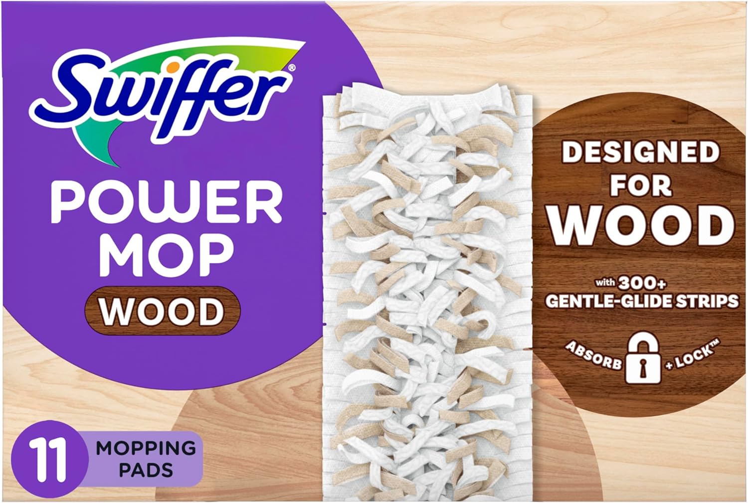 PowerMop Replacement Wooden Mopping Pads for Floor Cleaning | Pack of 11