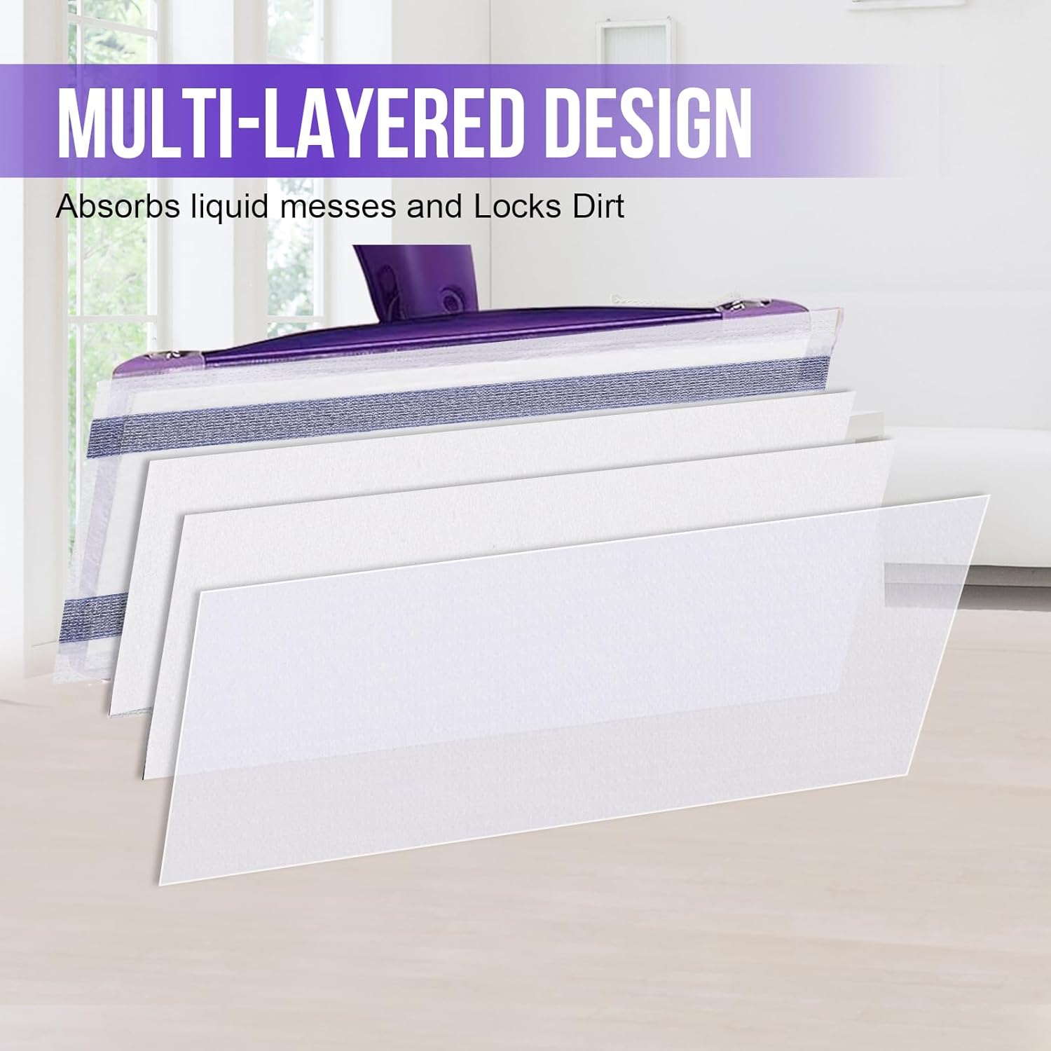 Wet Spray Mop Mop Pad Replacement | Disposable Multi-Surface Wet Hardwood Floor Cleaner Spray Mop Pad Replacement | Thickness Absorbent (60)