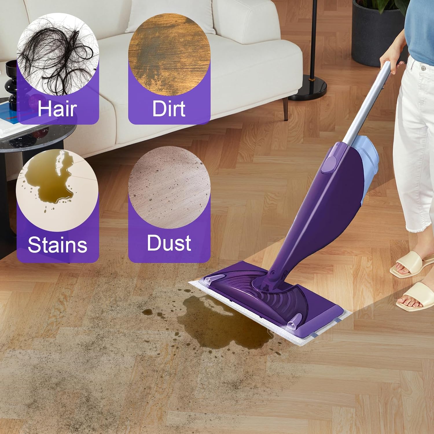 Wet Spray Mop Mop Pad Replacement | Disposable Multi-Surface Wet Hardwood Floor Cleaner Spray Mop Pad Replacement | Thickness Absorbent (60)