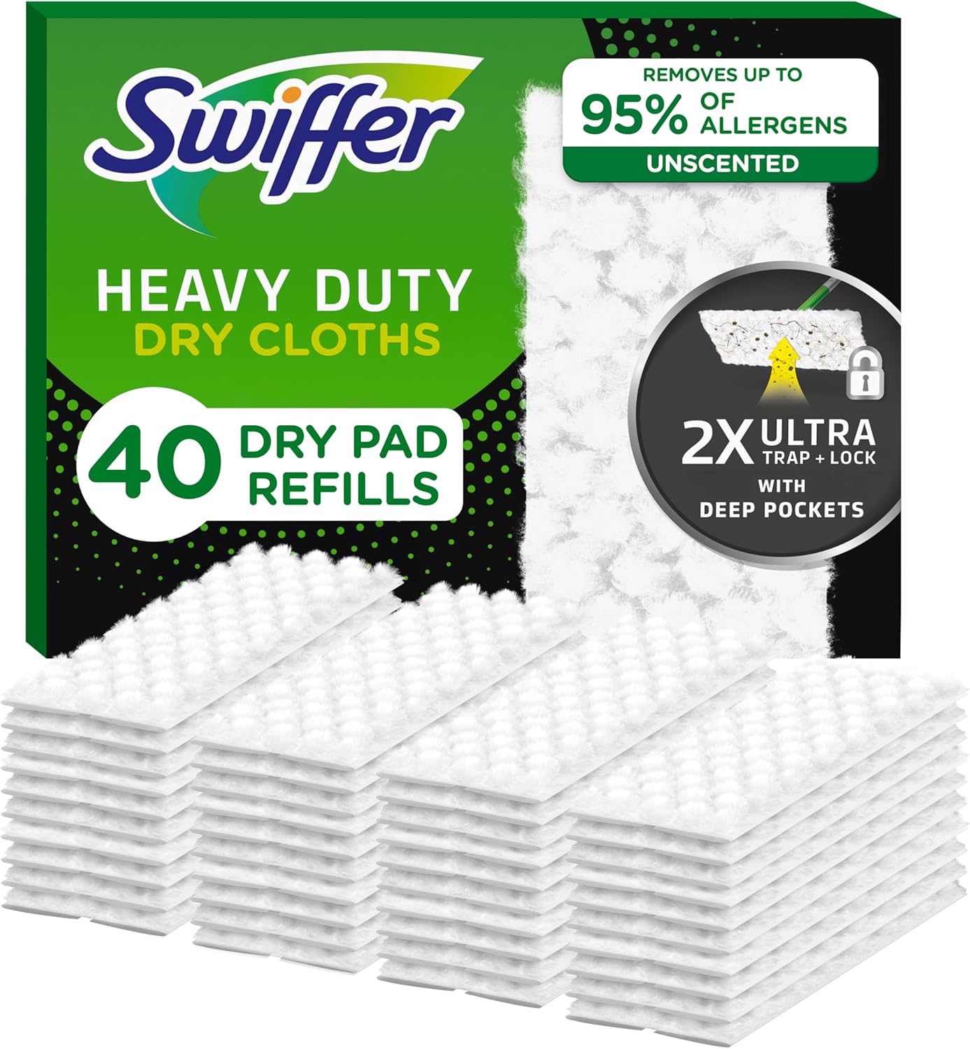 Sweeper Heavy Duty Replacement Mop Pads for Floor Mopping and Cleaning | Multi-Purpose | Multi-Surface Floor Cleaning Product | 20-Piece Pack of 2