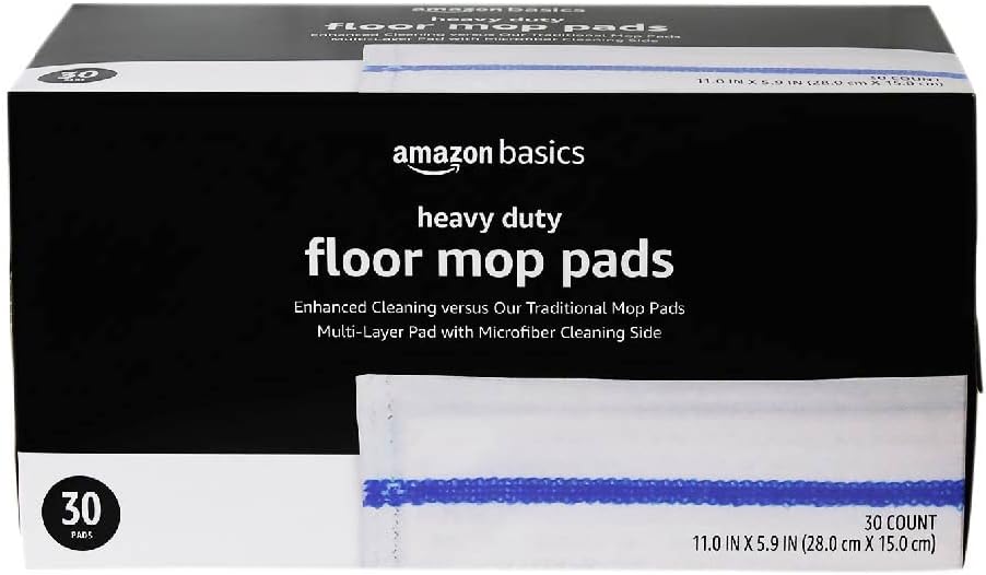 Heavy Duty Dry Mop Pads - 11" x 5.9" | Pack of 30 | Microfiber