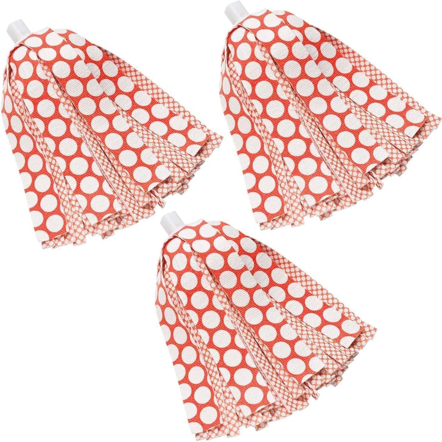 Wonder Replacement Mop Head | Absorbent Microfiber | Auto-Wring Mop | Best Mop Replacement | Machine Washable | Multi-Surface Floor Mop | 3 Replacement Pads | Red and White