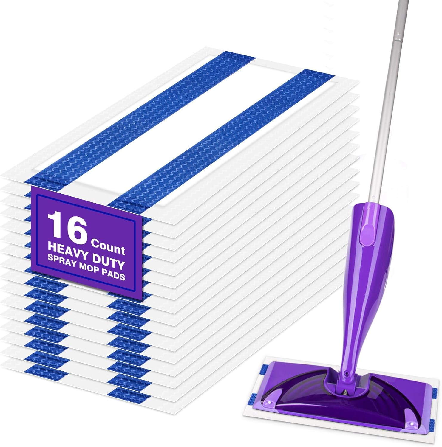 Multi-Surface Dry Floor Mop Pad Compatible with - Multi-Purpose Multi-Surface Floor Cleaner Spray Mop Pad for Hardwood Floors | Pack of 16