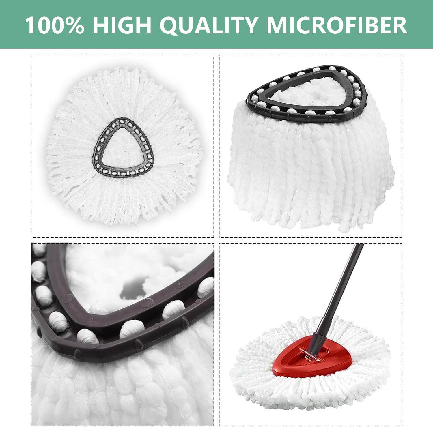 6 Piece Microfiber Spin Mop Head Refills