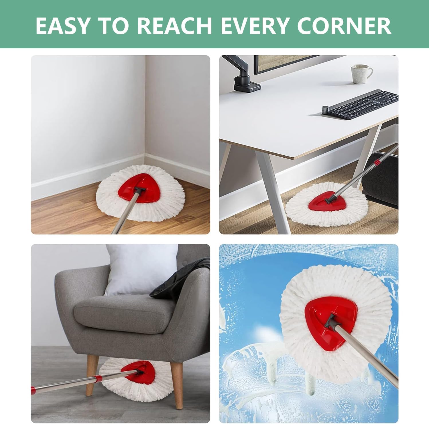 6 Piece Microfiber Spin Mop Head Refills