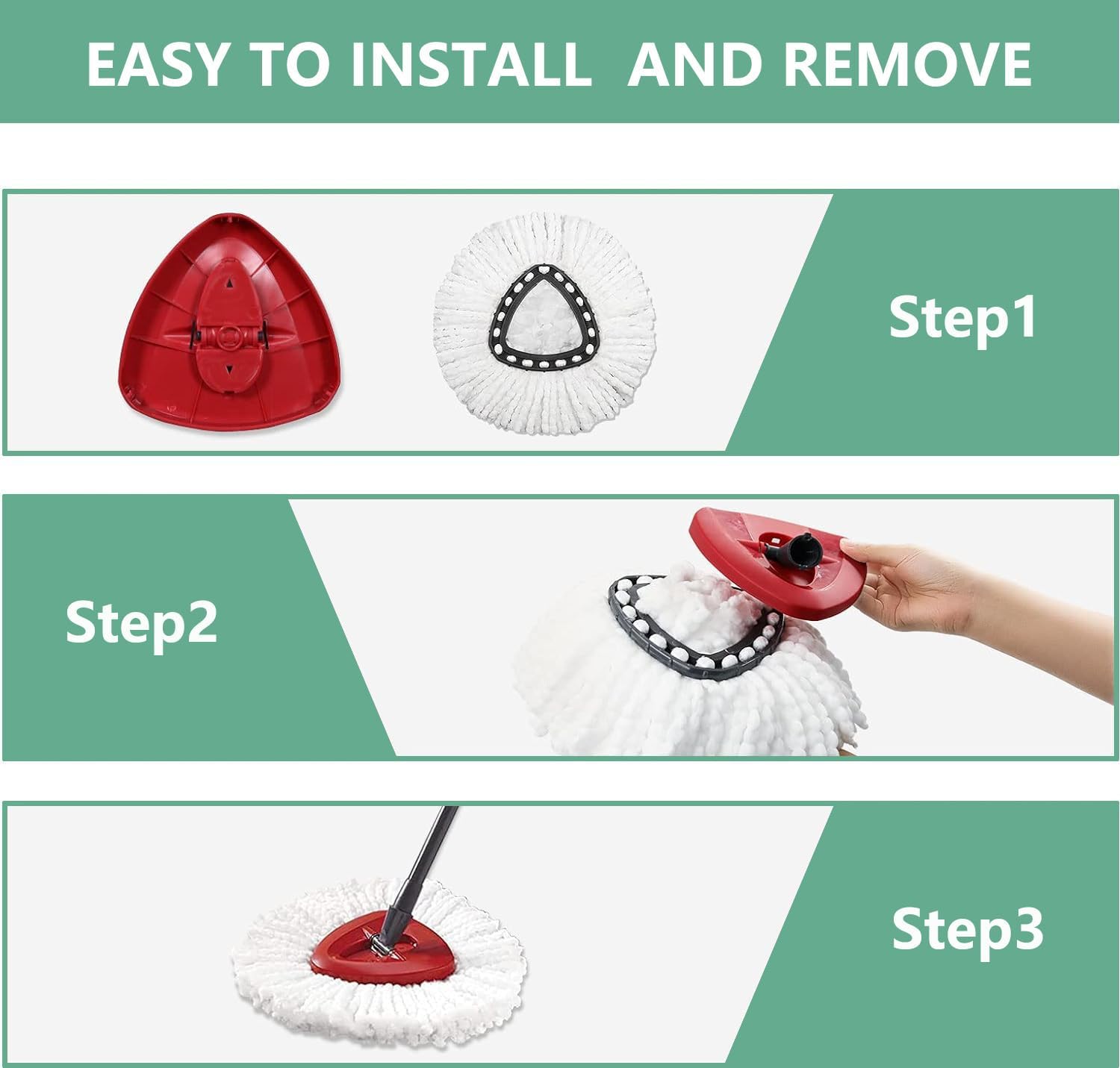 6 Piece Microfiber Spin Mop Head Refills