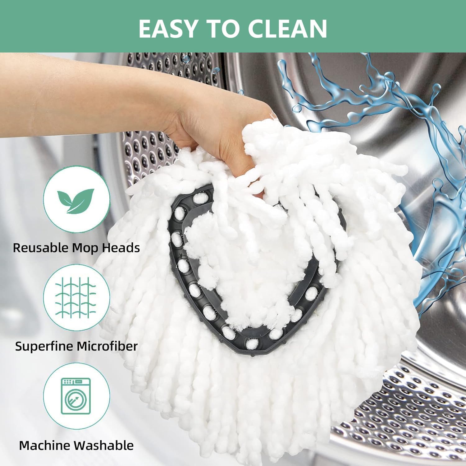6 Piece Microfiber Spin Mop Head Refills