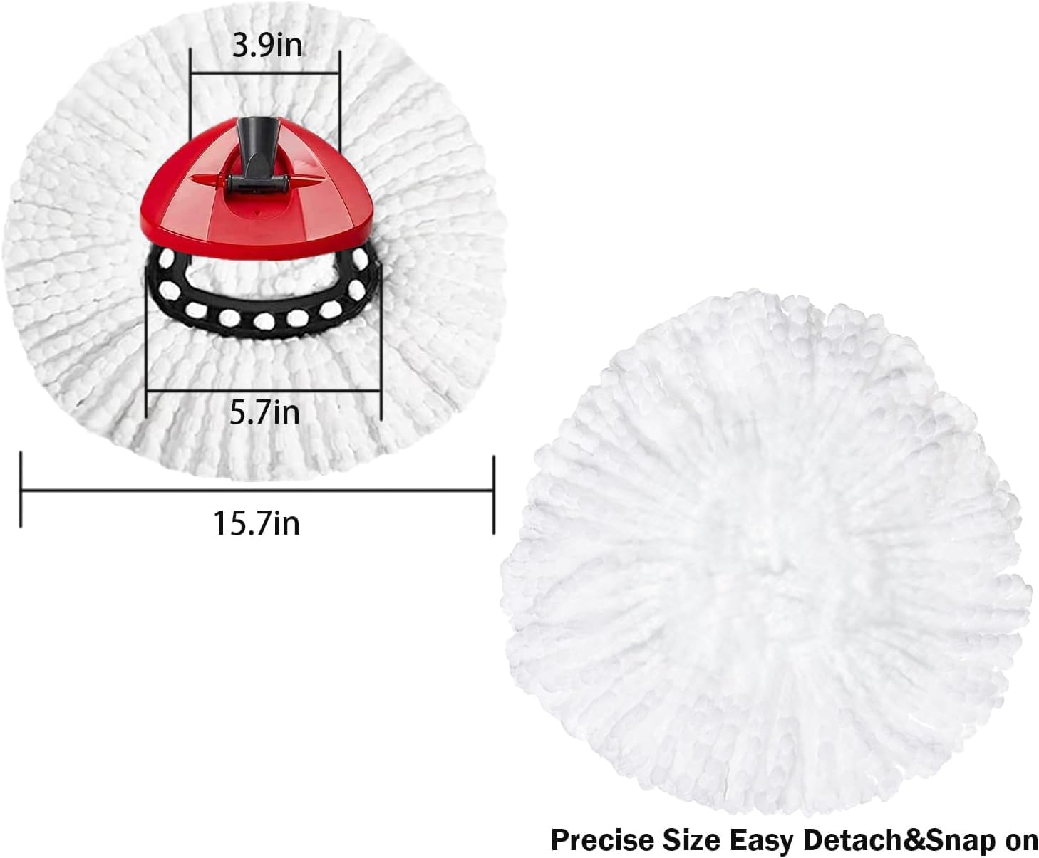 4-Piece Spin Mop Replacement Head Mop Replacement Compatible with Oceda Triangle Spin Mop Microfiber Spin Mop Replacement | Deep Cleaning | Machine Washable | Easy to Change