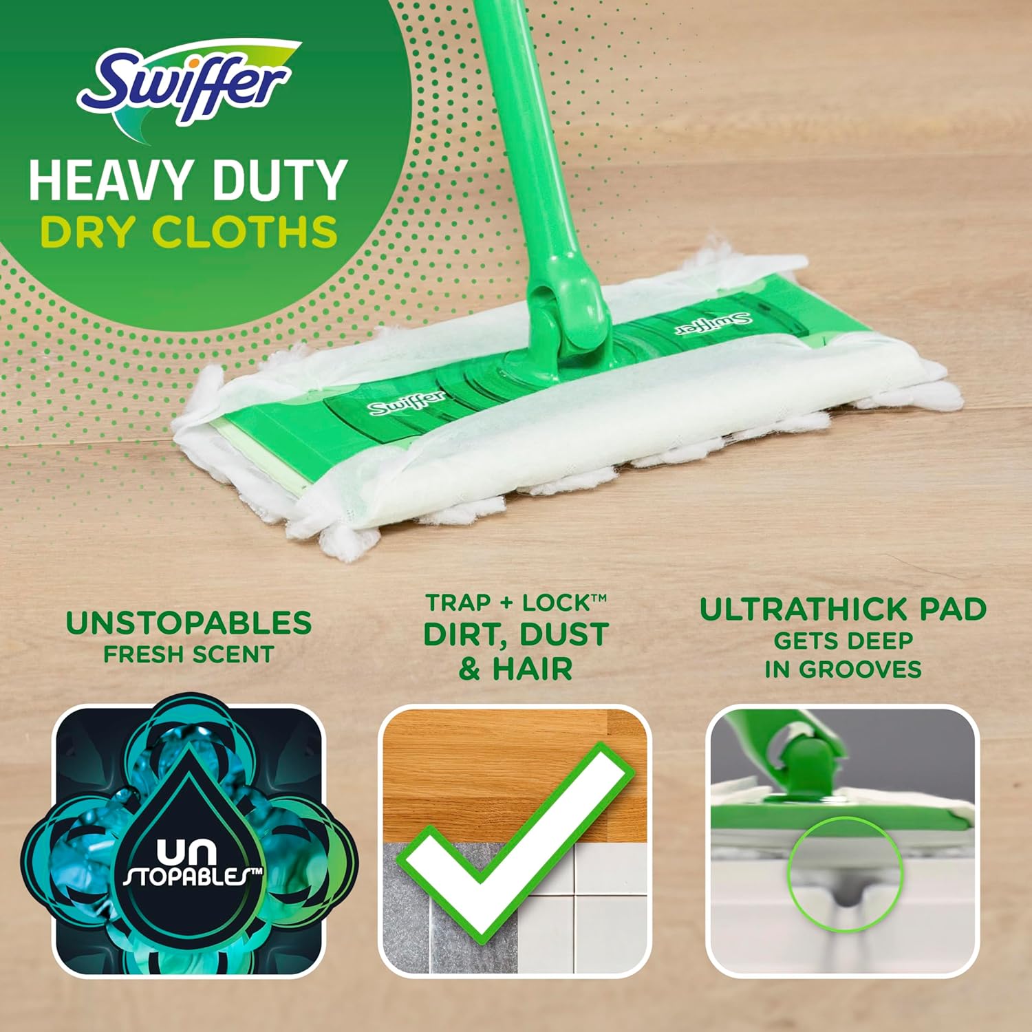 Sweeper Heavy Duty Dry Multi-Surface Replacement Cloths for Sweeping and Cleaning | Non-Stop Fresh Scent | Pack of 20