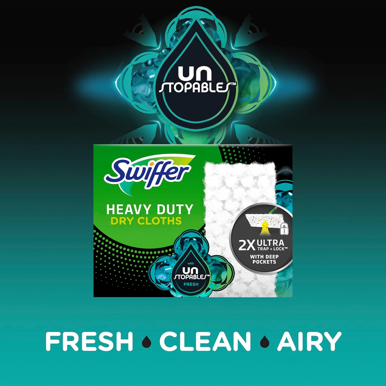 Sweeper Heavy Duty Dry Multi-Surface Replacement Cloths for Sweeping and Cleaning | Non-Stop Fresh Scent | Pack of 20