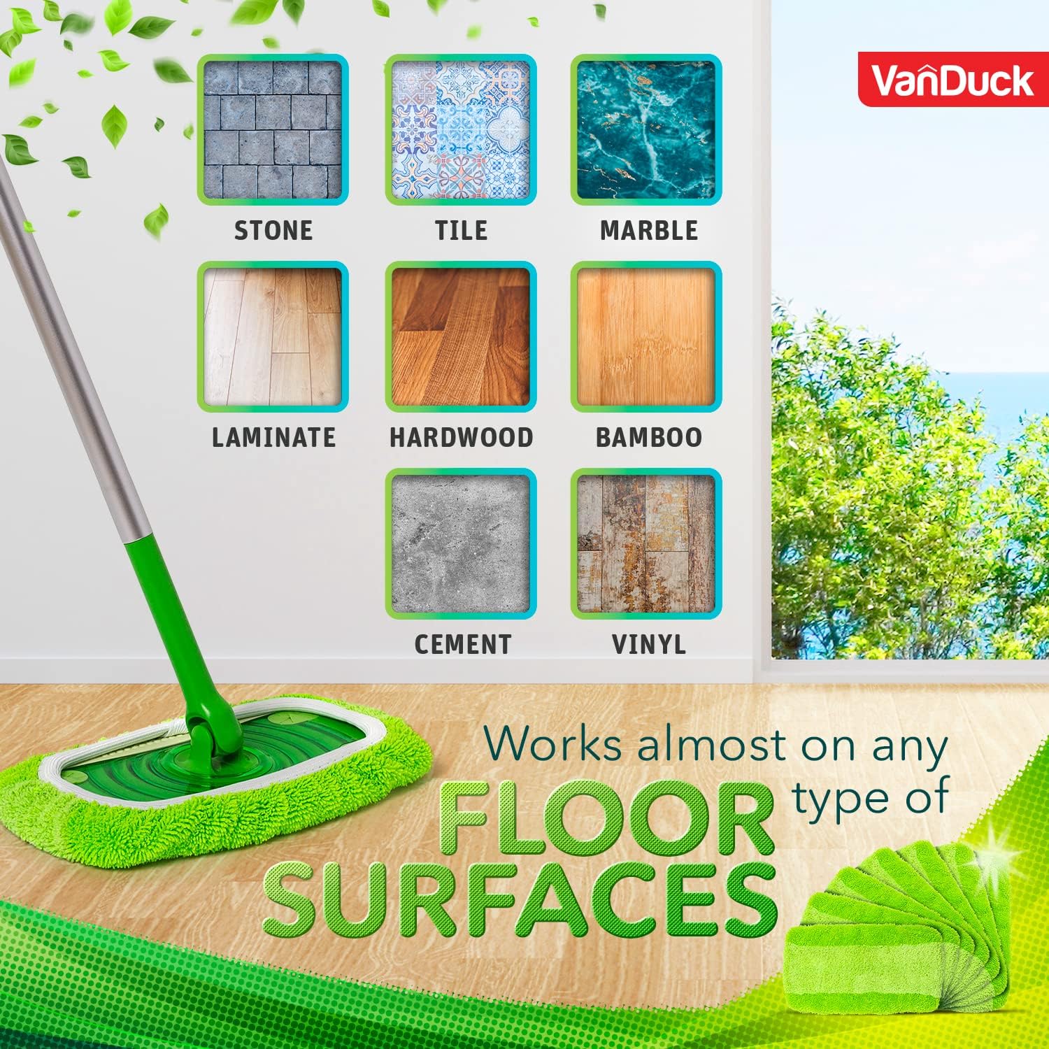 Reusable Mop Pads Compatible with Sweeper (4-Pack) - Washable Microfiber Mop Pads Wet & Dry - Multi-Purpose Floor Mopping and Cleaning Products