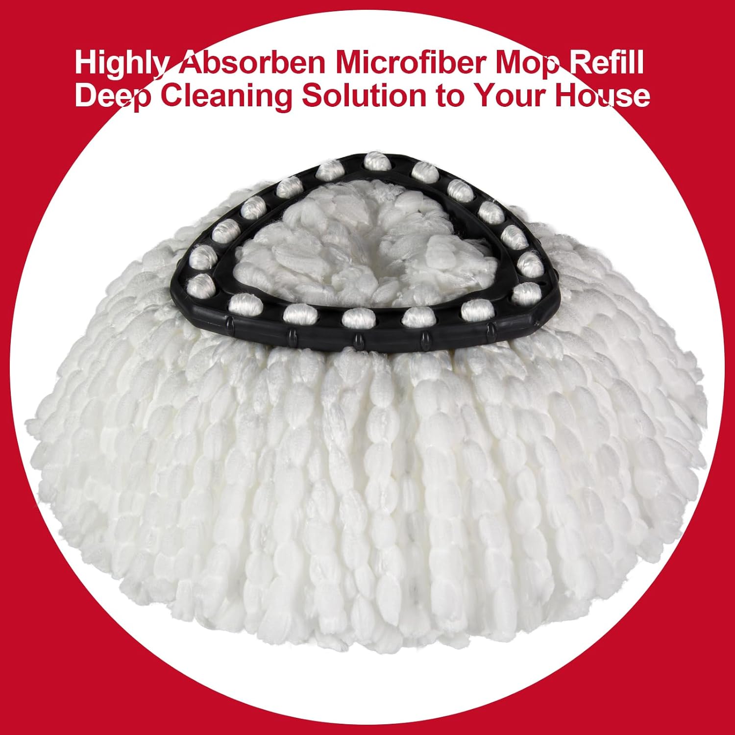 [3 Pcs] Mop Replacement Head | Mop Replacement Head | Compatible O Cedar Spin Mop 1 Canister System - Easy to Replace | Microfiber | Machine Washable