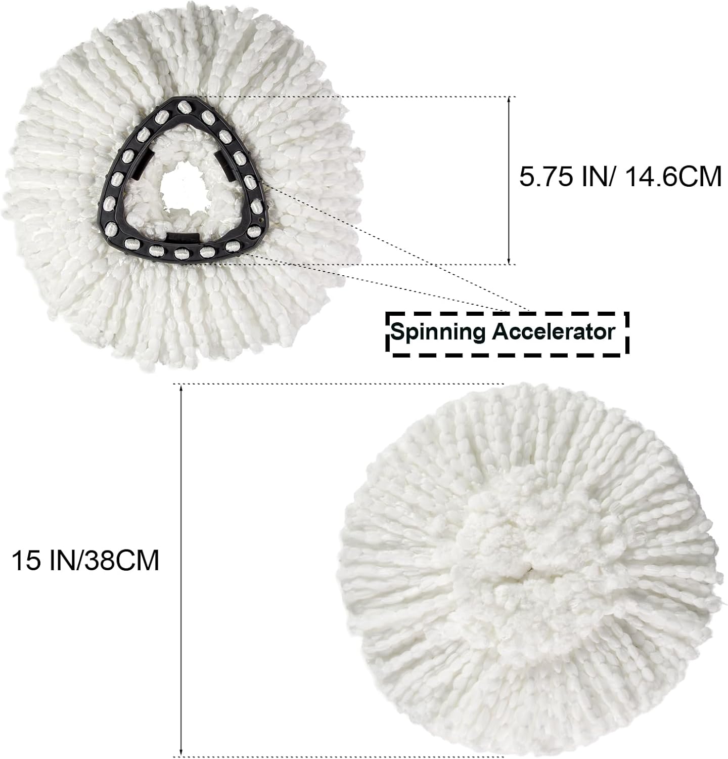 [3 Pcs] Mop Replacement Head | Mop Replacement Head | Compatible O Cedar Spin Mop 1 Canister System - Easy to Replace | Microfiber | Machine Washable