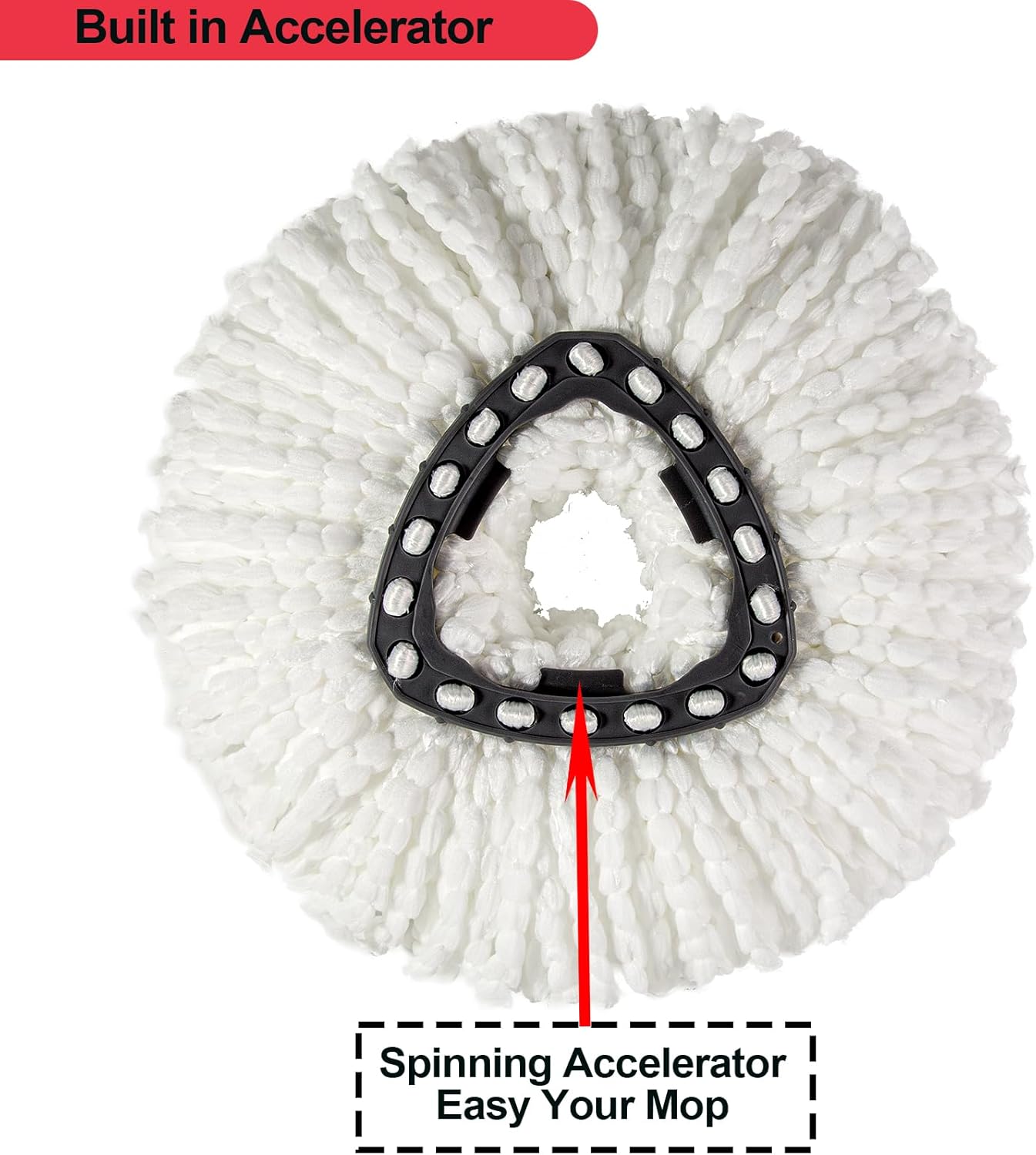 [3 Pcs] Mop Replacement Head | Mop Replacement Head | Compatible O Cedar Spin Mop 1 Canister System - Easy to Replace | Microfiber | Machine Washable