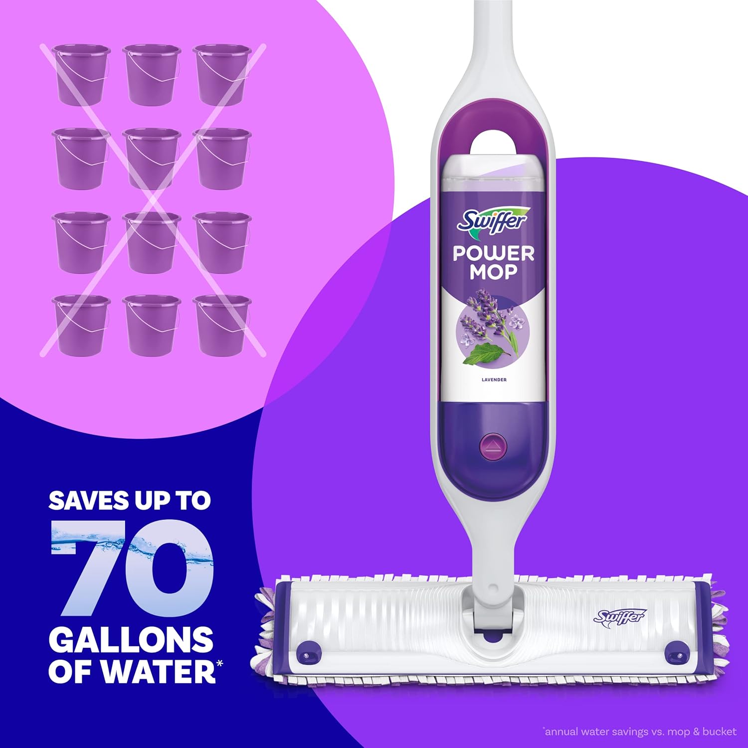 PowerMop Multi-Surface Refill Kit for Floor Cleaning | includes 5 replacement mop pads | 1 lavender scented cleaning solution (2-pack)