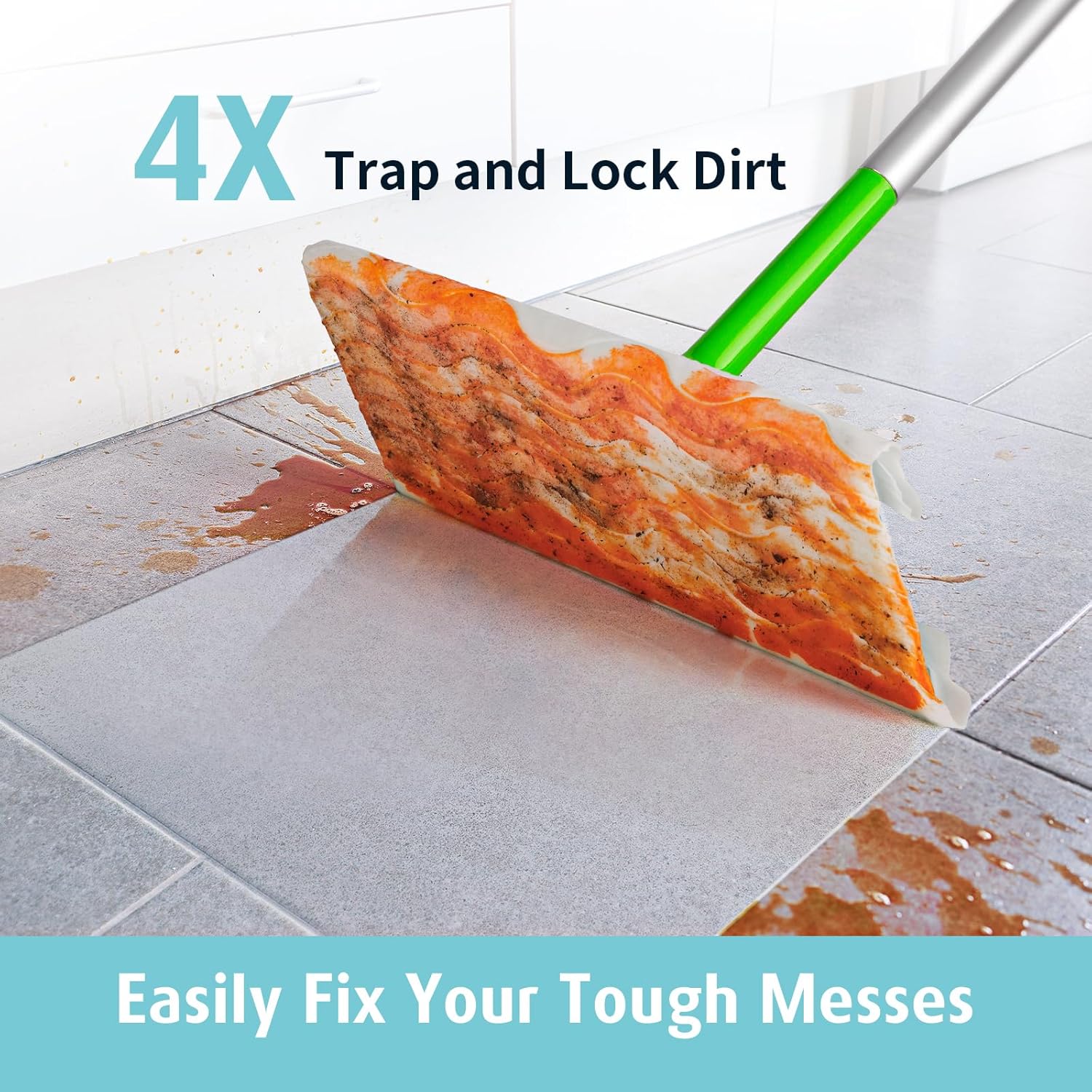 AIR U+ Replacement Wet Pads for Sweeper Wet Mop | Fragrance-Free Disposable Floor Cleaning Wipes | 30 Pieces
