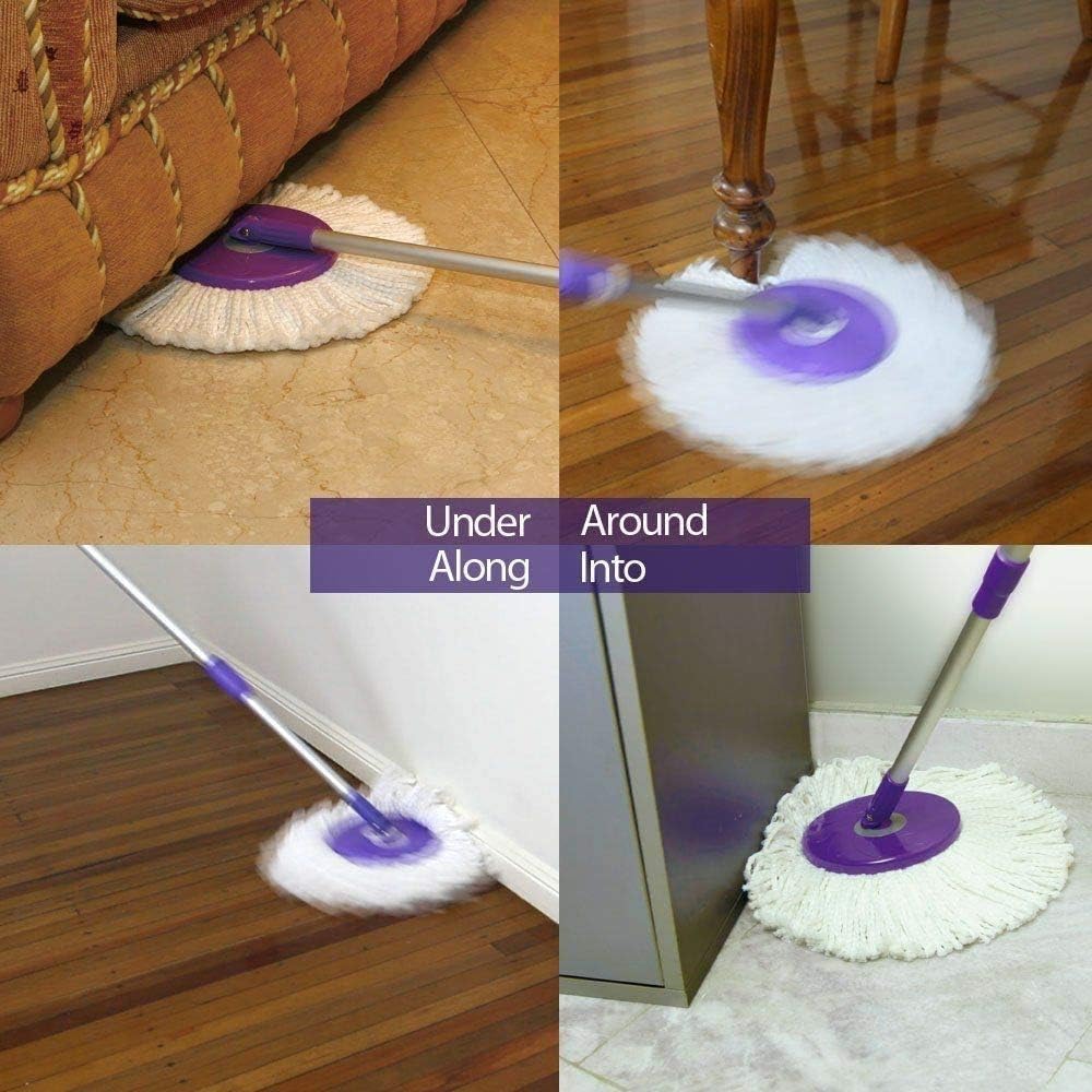 3-Pack Replacement Spin Mop Heads for Hurrica | Mopnad | Cassabel and Other 360 Degree Spin Mop Systems | Replacement Microfiber Spin Mop (3-Pack - White)