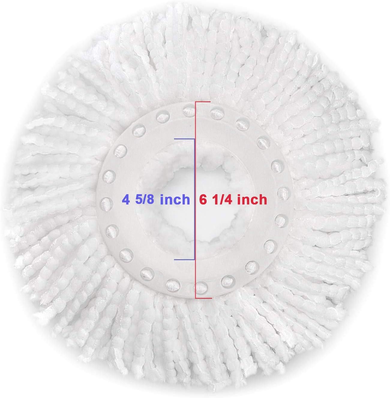 3-Pack Replacement Spin Mop Heads for Hurrica | Mopnad | Cassabel and Other 360 Degree Spin Mop Systems | Replacement Microfiber Spin Mop (3-Pack - White)