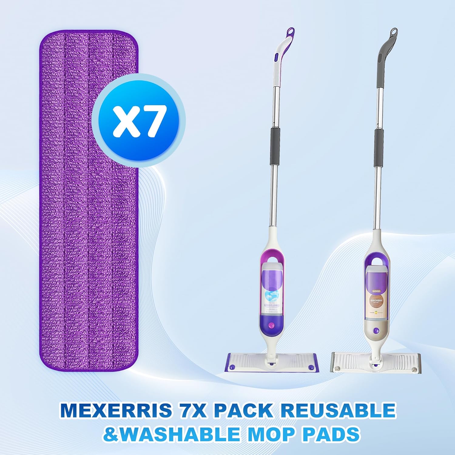 7 Pack Machine-washable Electric Mop Pads