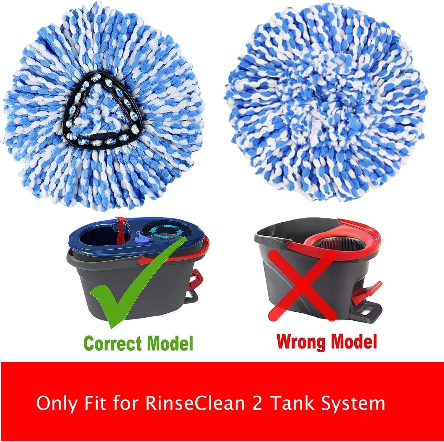 The Spin Mop Replacement Head is compatible with the Ocedar RinseClean 2 Tank Mop System | a microfiber replacement mop head for cleaning all hard surface floors.