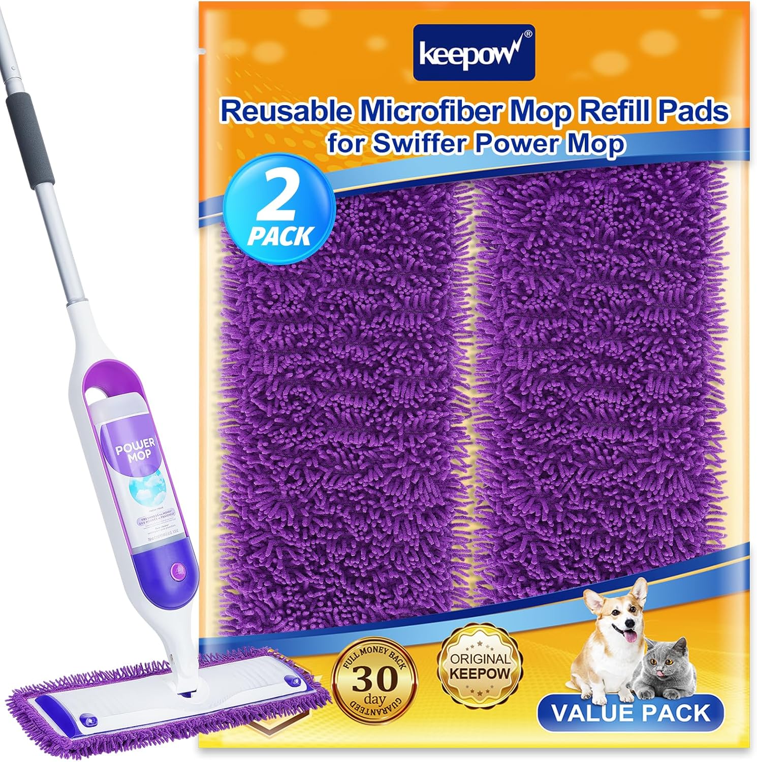 2 Pack Microfiber Electric Mop Pads