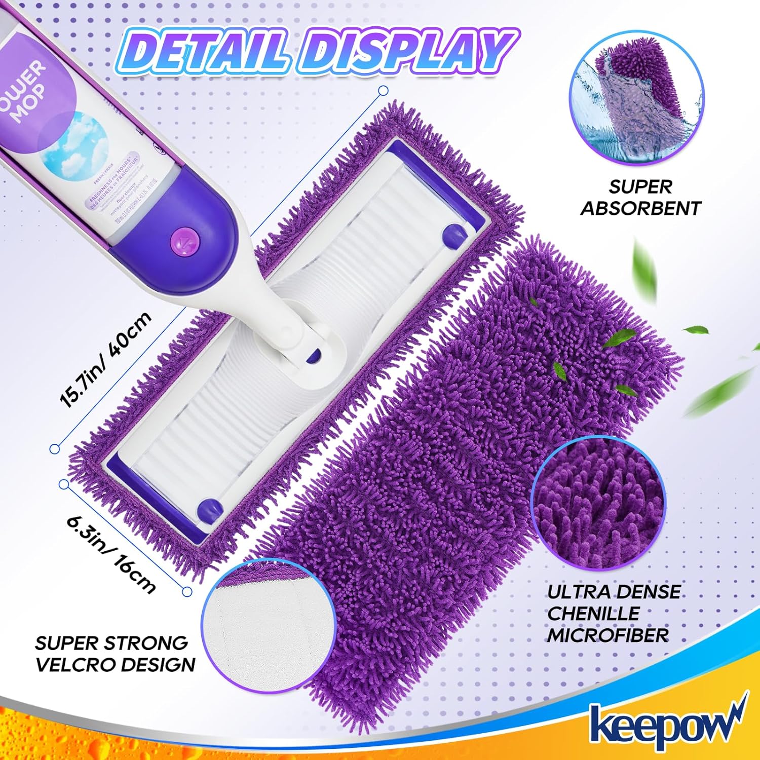 2 Pack Microfiber Electric Mop Pads