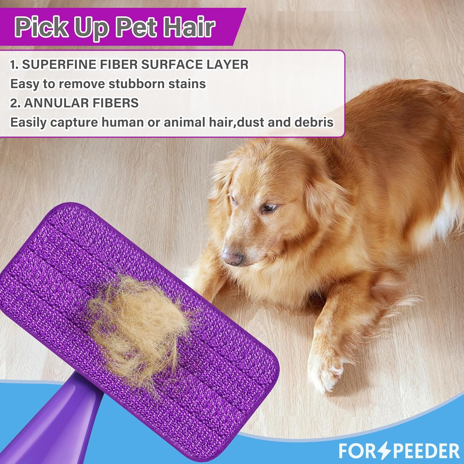 Reusable Mop Pads | Wet Pad Replacement for Mops | Microfiber Mop Refill PadsMachine WashableUp to 100+ Wet/Dry Cleaning | For All Floor Types | 7-Pack