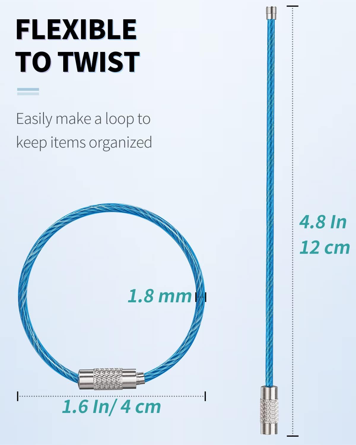 4 inch/6 inch Wire Keychain Cable