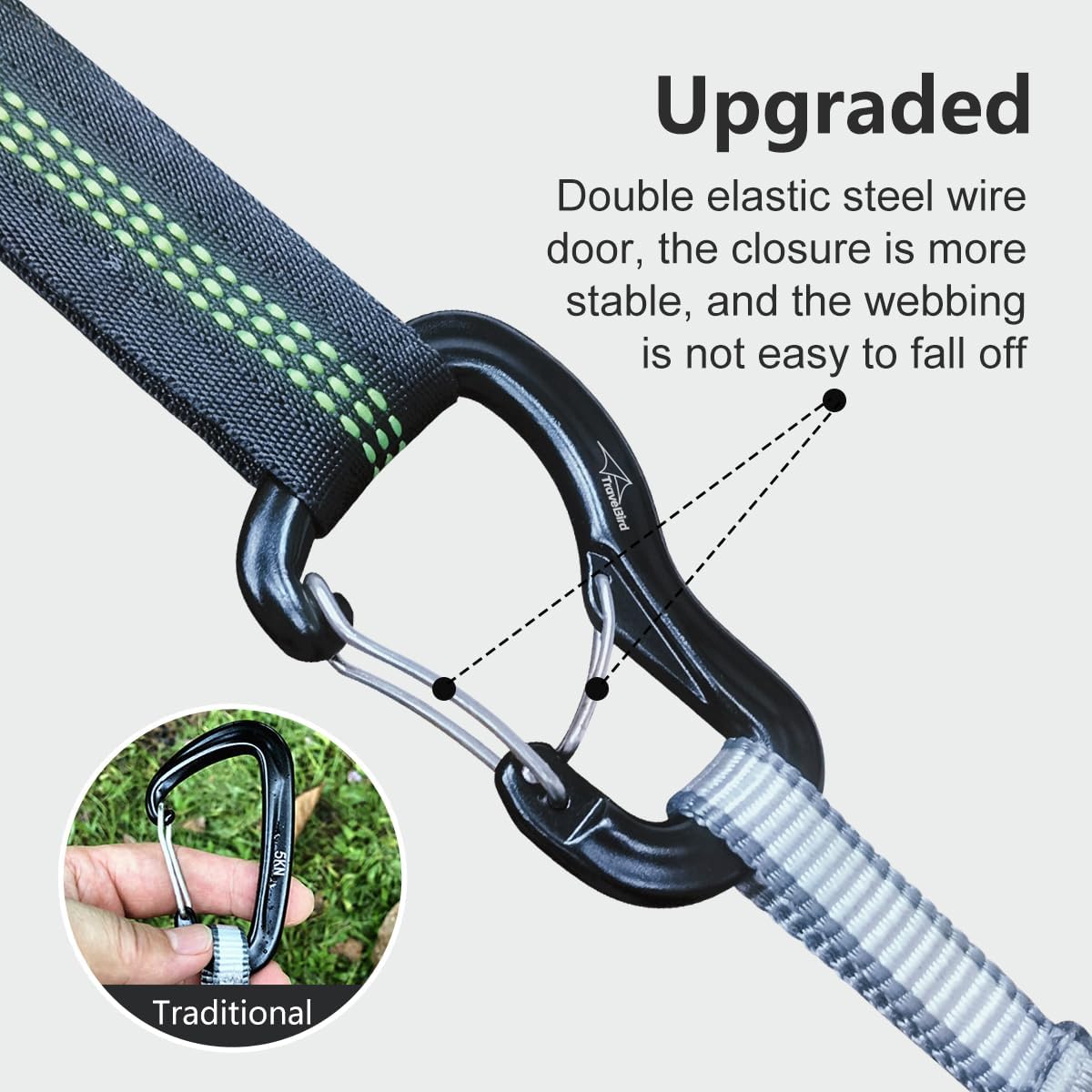 Travel Bird Heavy Duty Carabiner Clip Hook, 8KN (1763 lbs)