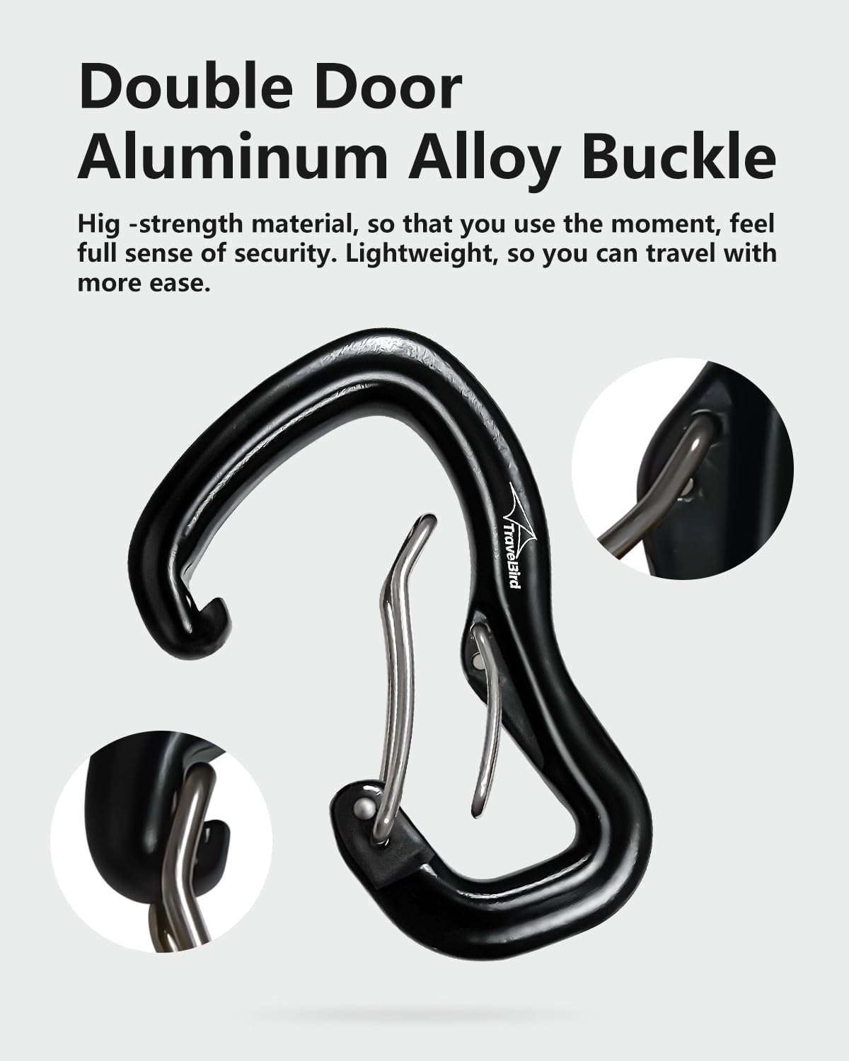 Travel Bird Heavy Duty Carabiner Clip Hook, 8KN (1763 lbs)