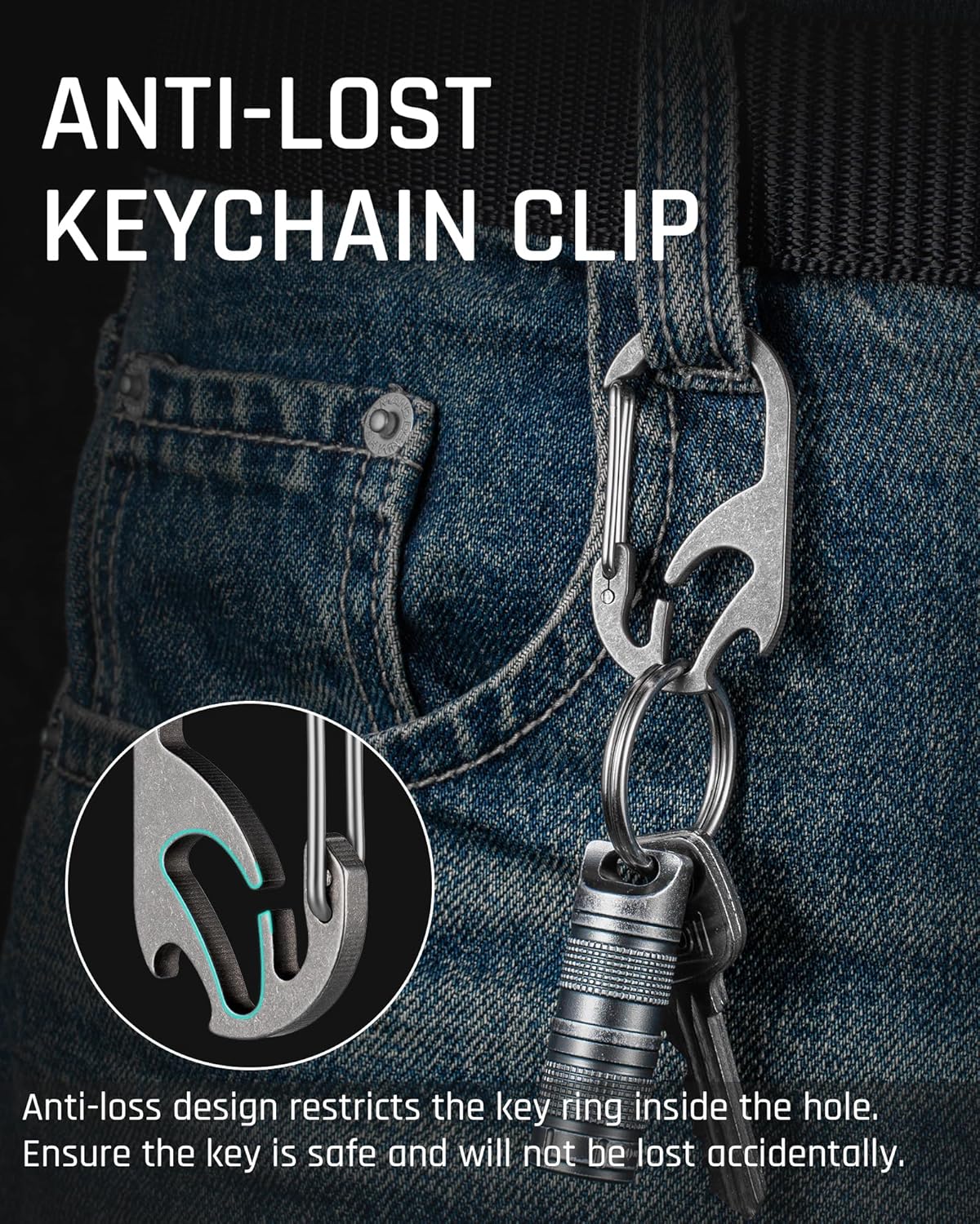 Titanium Mountaineering Buckle Keychain Holder