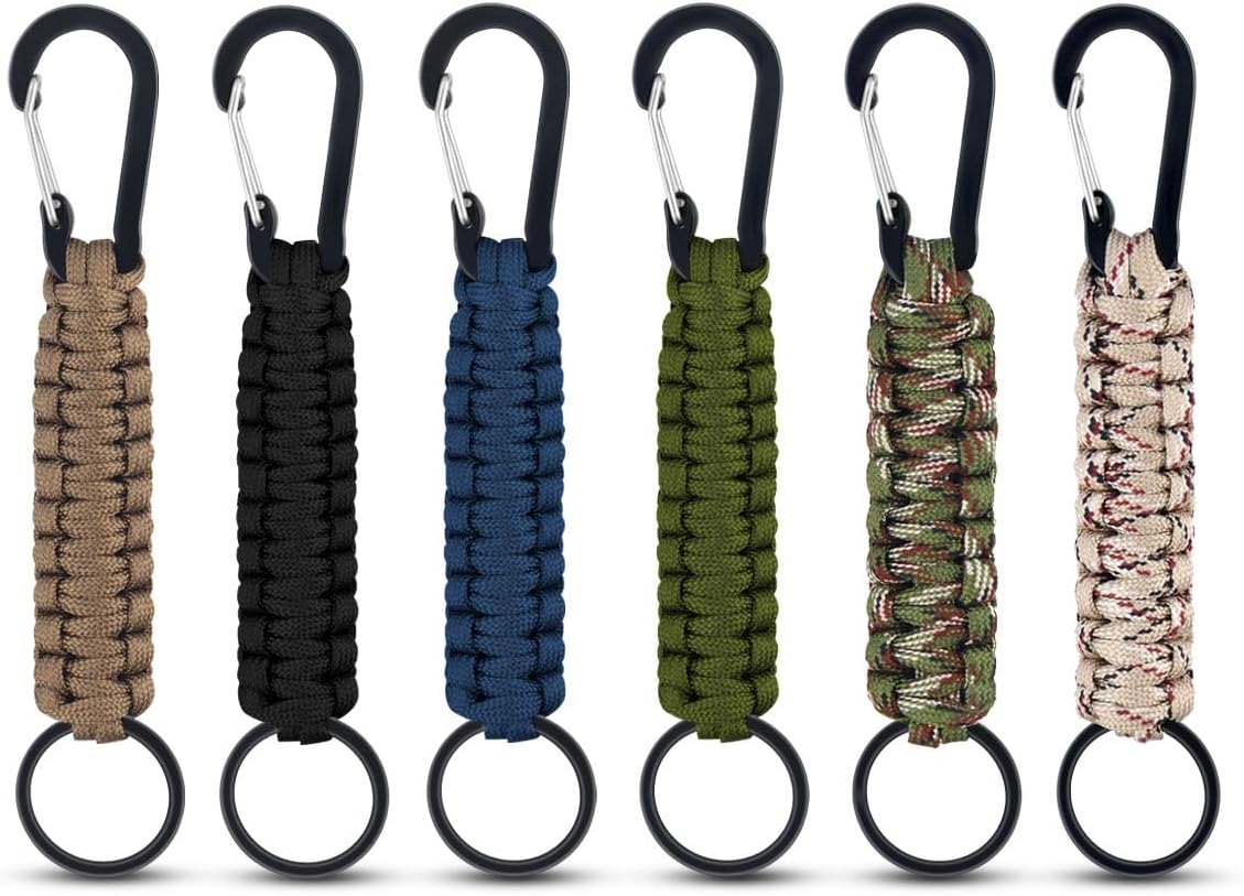 6-Pack Parachute Rope Keychain